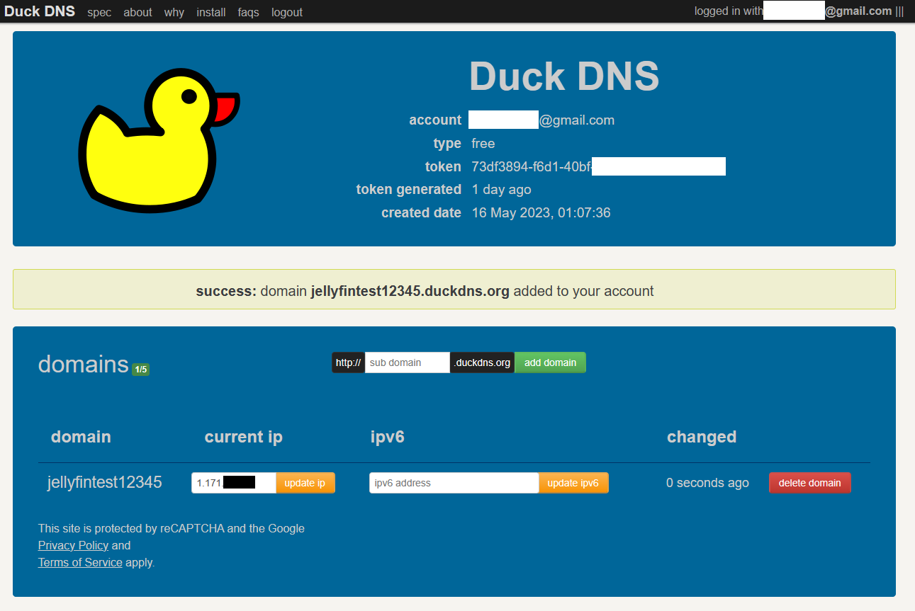 duckdns dashboard